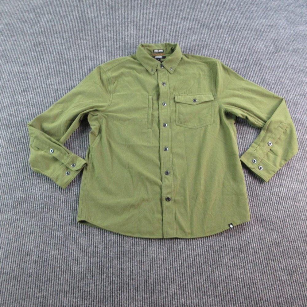 Alaskan Hardgear Duluth Shirt Mens M Green Cotton Twill Long Sleeve Untucked